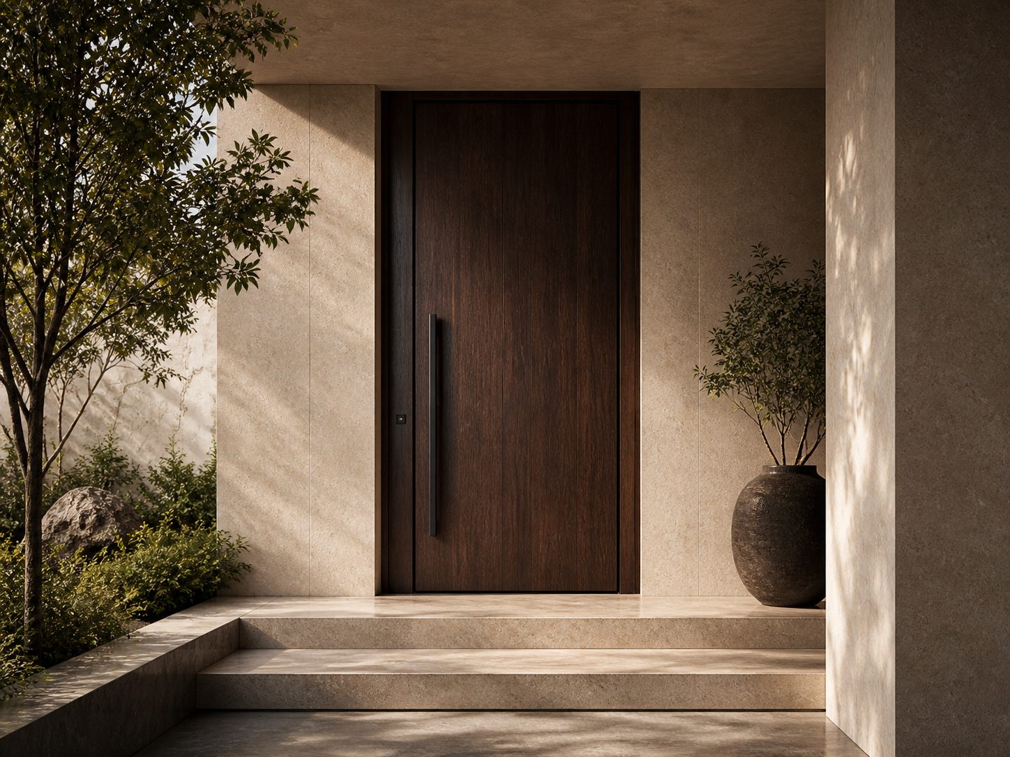 DWĀR premium dark-wood flush entrance door